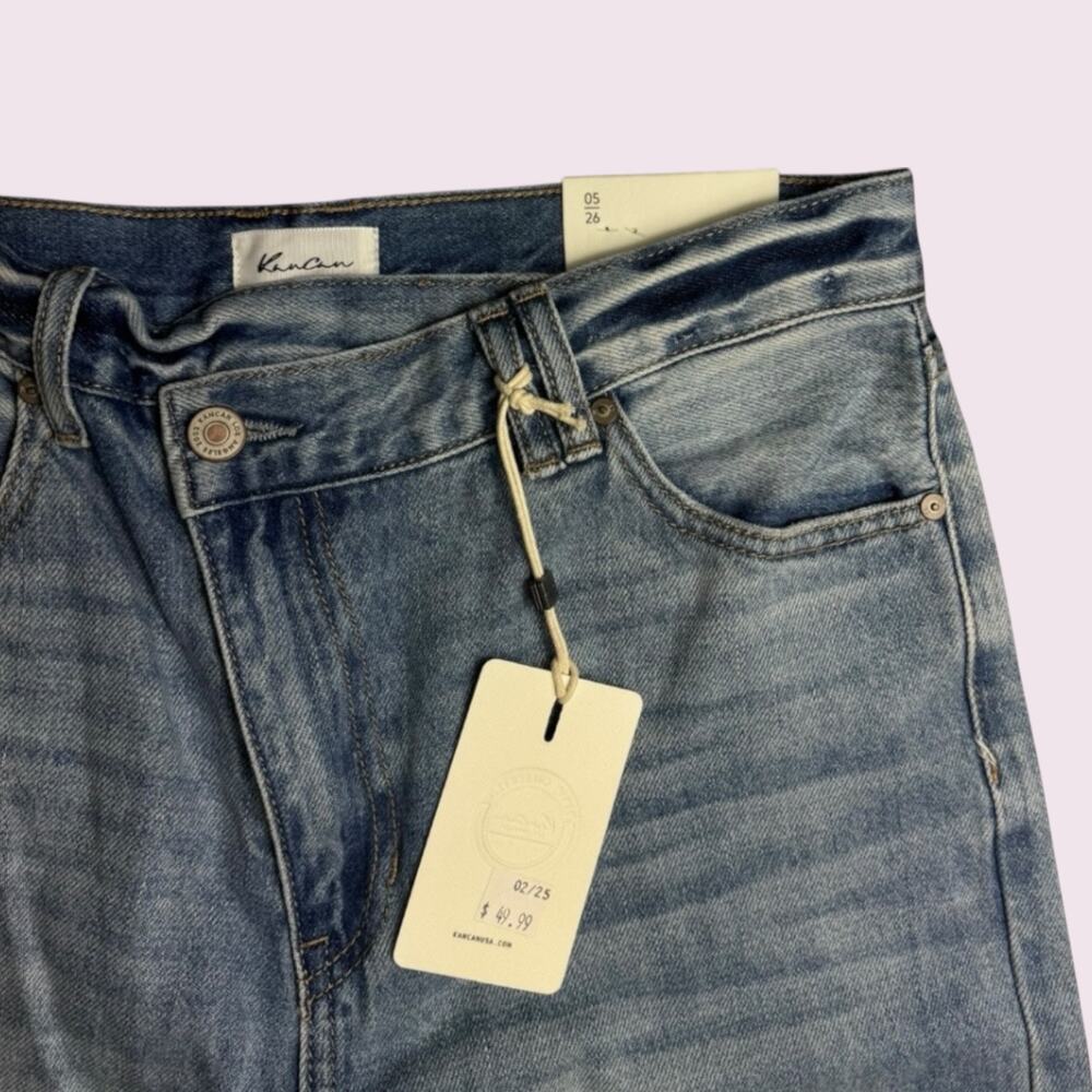 KanCan High Rise 90’s Criss Cross Straight Jeans